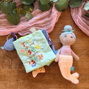 Manhattan Toy Under The Sea Soft Book with Mermaid Soft Doll Gift Set for Babies